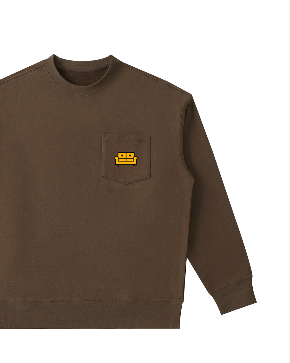 8bit couch crewneck [brown]